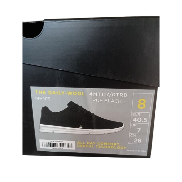 Travis Mathew The Daily Wool True Black White Sneaker Mens Size 8M